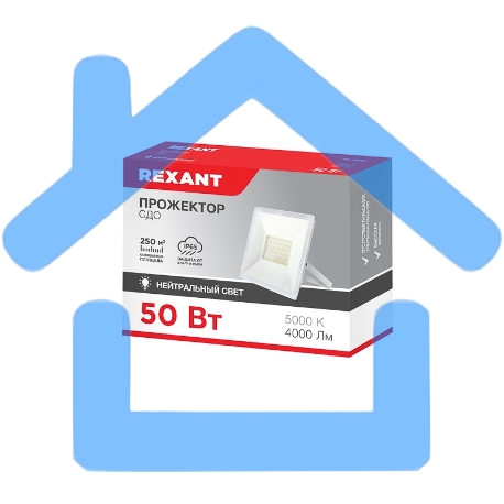 Прожектор Rexant СДО 50 Вт 4000 Лм 5000 K белый корпус-3
