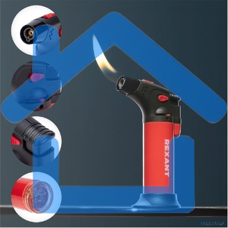 Турбо горелка GT-11, заправляемая, красная Rexant-3