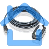 Кабель удлинитель активный(с усилителем) USB 2.0 AM/AF 5m, ATEN UE250-AT, 4 pin, опрессованный, серый