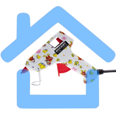 Пистолет клеевой Rexant, 15 Вт, Ø7 мм + набор цветных стержней 12 шт, блистер-2