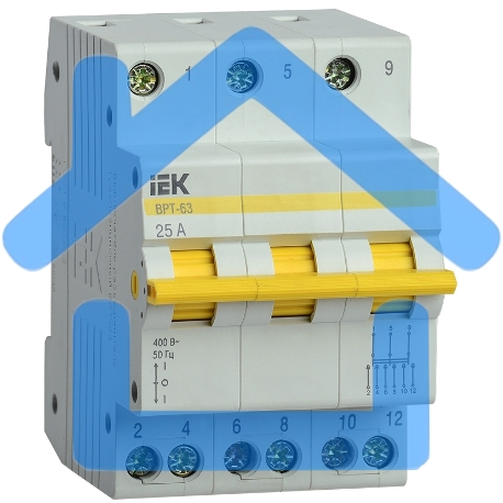Выключатель-разъединитель трехпозиционный 3п ВРТ-63 25А ИЭК MPR10-3-025-1