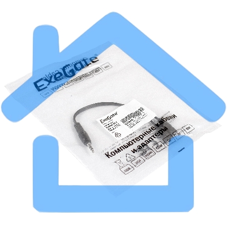 Кабель-разветвитель аудио Exegate EX284946RUS EX-CCA-415-0.3 (3.5mm Jack M/2x3.5mm Jack F, 0,3м)-1