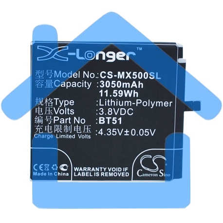 Аккумулятор CameronSinoCS-MX500SL BT51 для Meizu MX5 3.8V / 3050mAh / 11.59Wh-4