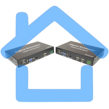 Комплект/ OSNOVO Комплект для передачи VGA, USB, RS232 и аудио по кабелю витой пары до 120м. Максимальное разрешение сигнала до 1920x1080(60Гц). Порты USB предназначены только для подключения клавиатуры и мыши-2