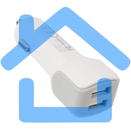 Автомобильное зарядное устройство HOCO z23 grand style dual-port car charger set with lightning cable, белый-3