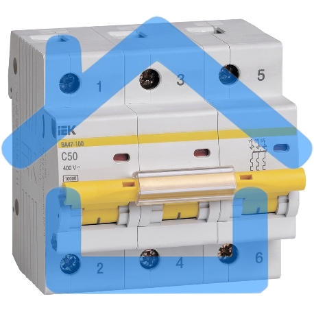 Выключатель автоматический Iek MVA40-3-050-C ВА 47-100 3Р 50А 10 кА х-ка С ИЭК-3