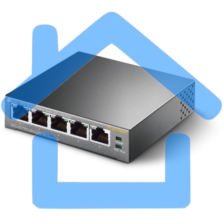 Коммутатор TP-Link SMBTL-SG1005P 5-портовый гигабитный настольный коммутатор с 4 портами PoE SMB 56W-12