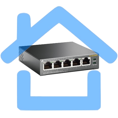 Коммутатор TP-Link SMBTL-SG1005P 5-портовый гигабитный настольный коммутатор с 4 портами PoE SMB 56W-5