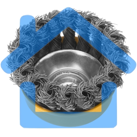 Щетка для УШМ, 75 мм, М14, Чашка, крученая нержавеющая проволока 0,5 мм Denzel-3