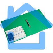 Папка на 2-х кольцах Бюрократ -0812/2RGRN A4, пластик, 0.8мм корешок 40мм, внутренний и торцевой карман, зеленый