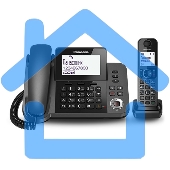 Телефон беспроводной (DECT) Panasonic KX-TGF320RUM серый металлик автооветчик АОН