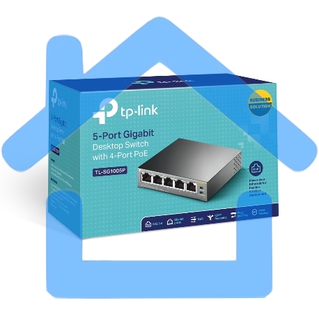 Коммутатор TP-Link SMBTL-SG1005P 5-портовый гигабитный настольный коммутатор с 4 портами PoE SMB 56W-6