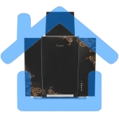 Вытяжка наклонная Gefest ВО 3603 К19 черный/золотистый, 60 см, 550 куб. м/ч, 76 дБ