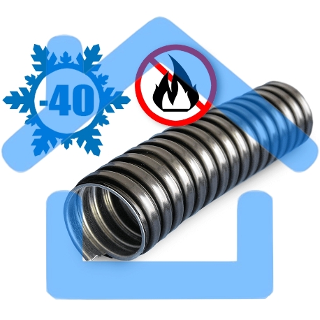 Металлорукав в ПВХ изоляции МРПИ НГ 38 d38мм без протяжки черный (уп.20м) ЗЭТА zeta42216