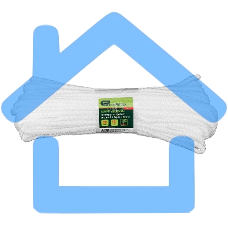 Шнур вязаный полипропиленовый Сибртех 93959 с сердечником, 6 мм, L20 м, 180-200 кгс, Россия, белый-1