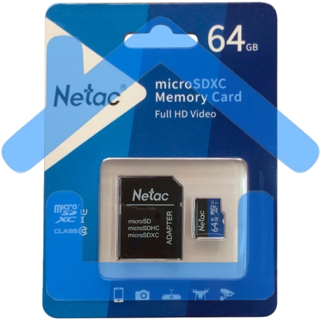 Флеш карта microSDHC 64Gb Netac P500 <NT02P500STN-064G-R> (с SD адаптером) 80Mb/s-5
