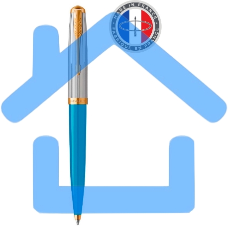 Ручка шариковая Parker 51 Premium (CW2169080) Turquoise GT M, черные чернила, подарочная коробка