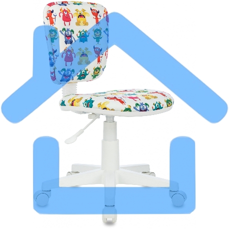 Кресло детское Бюрократ CH-W204NX белый монстры крестов. пластик пластик белый-9