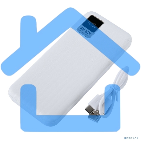 Портативный аккумулятор Perfeo Powerbank WATERFALL 10000 mAh/LED дисплей/PD + QC 3.0/Type-C/2 USB/Выход: 5A, max 22.5Wбелый (PF_E1468)-5