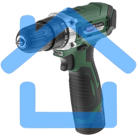 Дрель-шуруповерт Hammer ACD12CS, Аккумуляторная, 12В-1