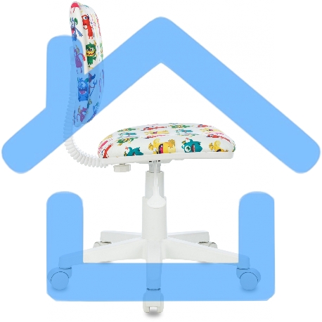 Кресло детское Бюрократ CH-W204NX белый монстры крестов. пластик пластик белый-7