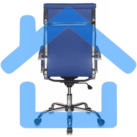 Кресло руководителя Бюрократ CH-993/blue синий, искусственная кожа, крестовина хромированная-3