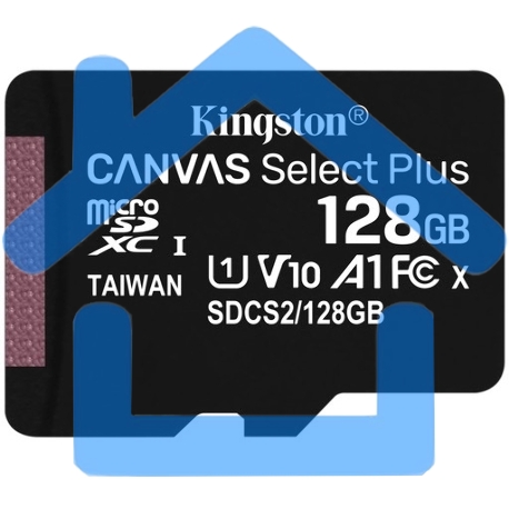 Флеш карта Kingston 128Gb micSDXC Canvas Select Plus 100R A1 C10 Single Pack w/o ADP EAN: 740617299076-3
