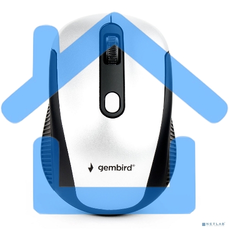 Мышь беспроводная Gembird MUSW-420-4 серебристый, 1600 dpi, радиоканал, USB, кнопки - 4-5