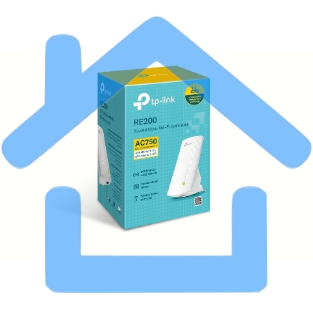 Повторитель беспроводного сигнала TP-Link SOHO RE200 10/100BASE-TX/Wi-Fi белый поставляется без кабеля RJ-45-18
