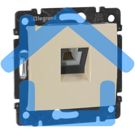 Розетка телефонная Valena RJ11 4 контакта 1 коннектор (слоновая кость) Legrand 774338-1