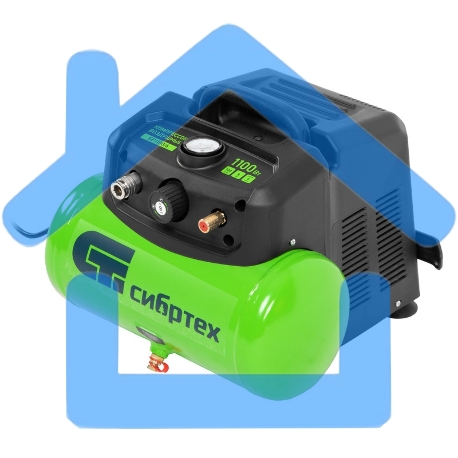 Компрессор воздушный безмаслянный BL 1100/6 1100Вт, ресивер 6 литров, 180 л/мин Сибртех-9
