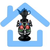 Самовар Centek CT-0091 B (черн+рисунок), 4.0л, 2300Вт, поддерж.t + LED индикатор, керам заварник