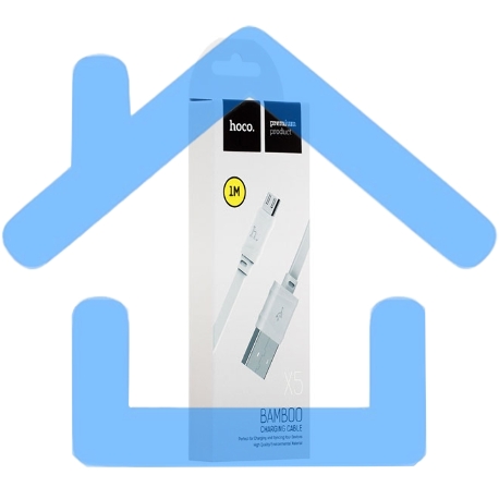 Кабель USB 2.0 HOCO X5 бамбук, AM/microBM, белый, 1м