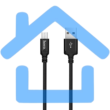 Кабель HOCO X14 USB 2.0, AM/microBM, черный, 2м